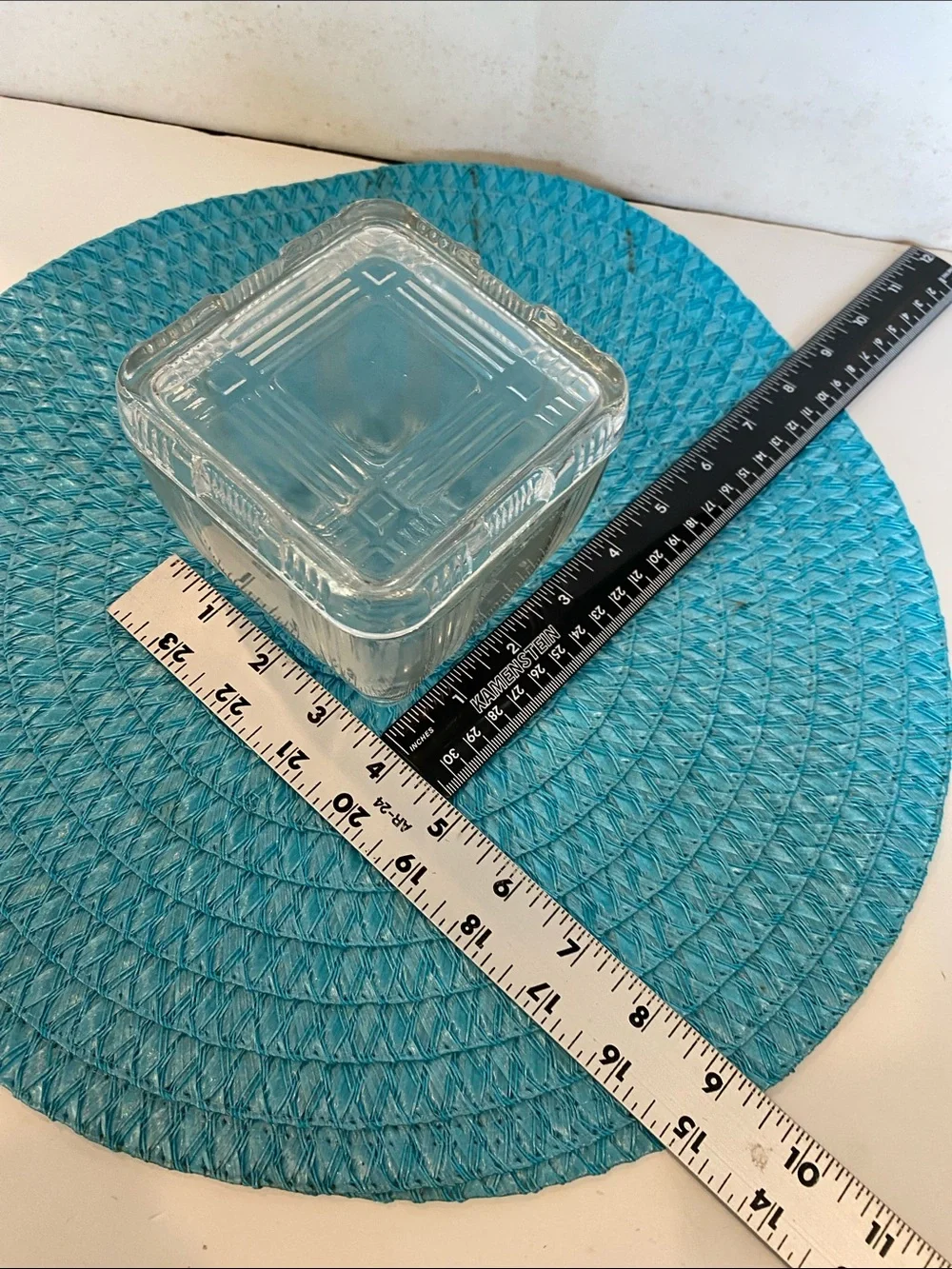 Vintage 1930s-1940s Hazel Atlas Criss Cross Pattern Refrigerator Dish